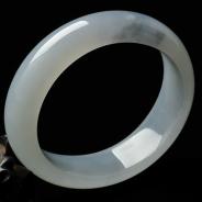 糯冰种淡紫罗兰缅甸翡翠A货贵妃镯（55.6mm-49.4mm）