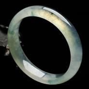冰玻种飘花缅甸翡翠A货手镯（53.3mm）