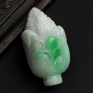 细糯种飘翠缅甸翡翠A货玉米挂件
