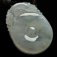 糯冰种晴水缅甸翡翠A货福在眼前挂件