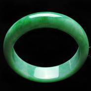 糯冰种阳绿缅甸翡翠A货手镯（59.6mm）