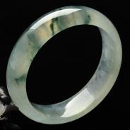 冰玻种飘花缅甸翡翠A货手镯（52.4mm）