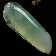 (超值推荐)冰种飘花缅甸翡翠A货福瓜挂件