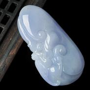 糯冰种紫罗兰缅甸翡翠A货如意寿挂件