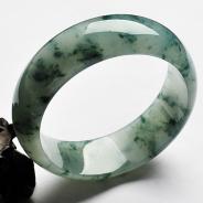 冰种飘花缅甸翡翠A货手镯（55.6mm）