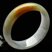 糯冰种黄翡缅甸翡翠A货手镯（58.2mm）