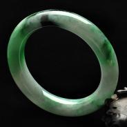 糯冰种飘花缅甸翡翠A货手镯（57.6mm）