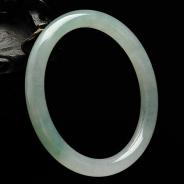 糯冰种晴水缅甸翡翠A货手镯（54.5mm）