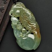 糯冰种黄翡缅甸翡翠A货英明神武挂件