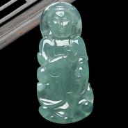 冰种晴水缅甸翡翠A货观音挂件