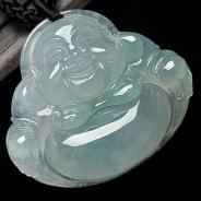 冰种晴水缅甸翡翠A货玉佛挂件