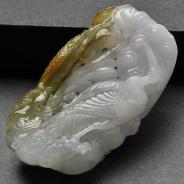 糯冰种褐黄翡缅甸翡翠A货一路连科挂件