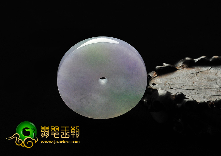 糯冰种春带彩缅甸翡翠A货平安扣挂件