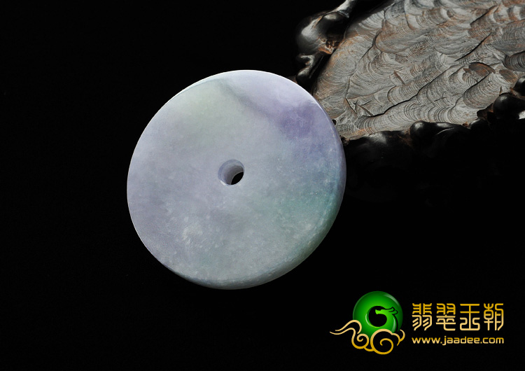 糯冰种春带彩缅甸翡翠A货平安扣挂件