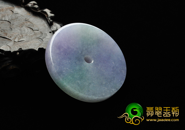 糯冰种春带彩缅甸翡翠A货平安扣挂件
