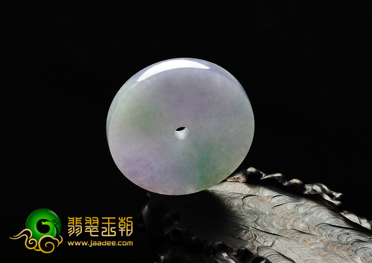 糯冰种春带彩缅甸翡翠A货平安扣挂件