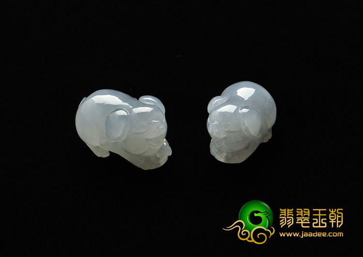 feicui糯冰种晴水缅甸翡翠A货福猪挂件（单价）
