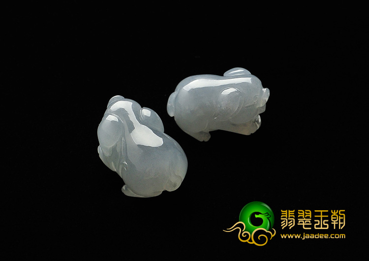 feicui糯冰种晴水缅甸翡翠A货福猪挂件（单价）