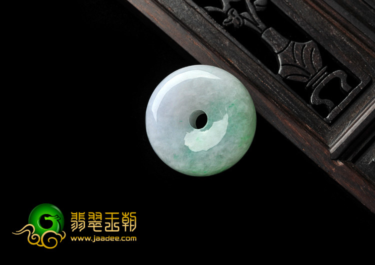 feicui糯冰种飘翠缅甸翡翠A货平安扣挂件