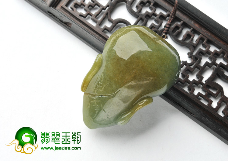 细糯种褐黄翡缅甸翡翠A货寿星挂件