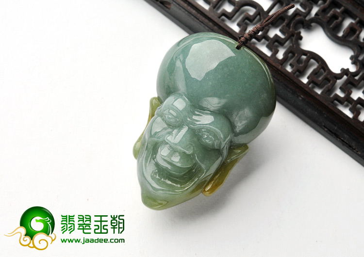 细糯种褐黄翡缅甸翡翠A货寿星挂件