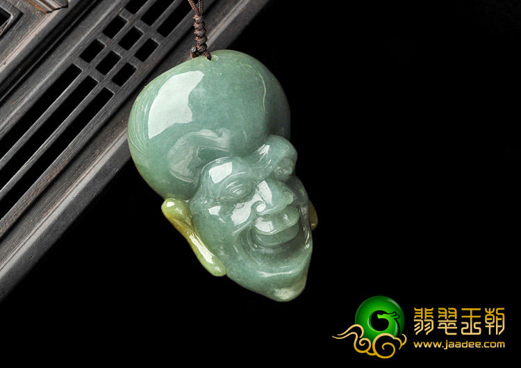细糯种褐黄翡缅甸翡翠A货寿星挂件