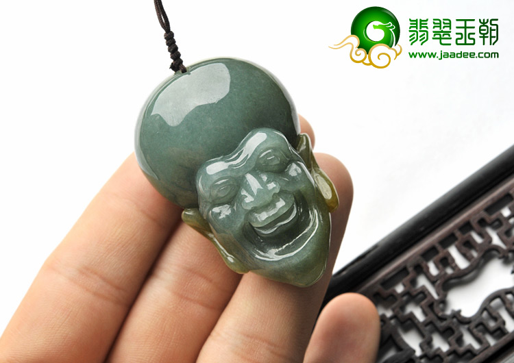 细糯种褐黄翡缅甸翡翠A货寿星挂件