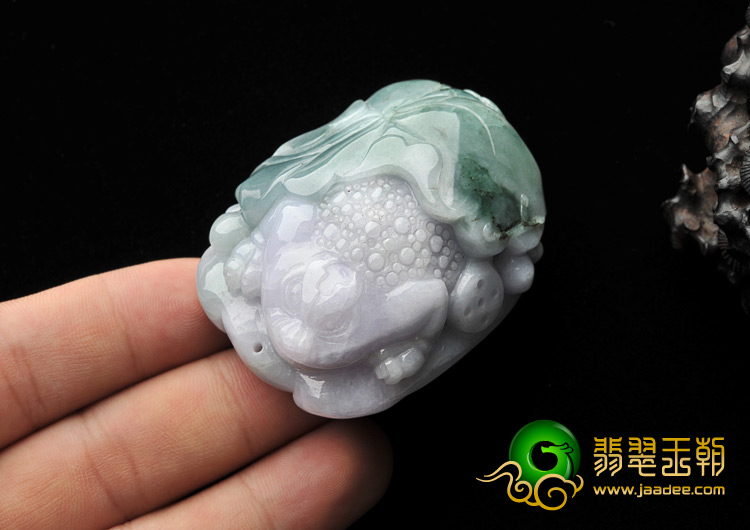 糯冰种紫罗兰晴水缅甸翡翠A货招财进宝挂件