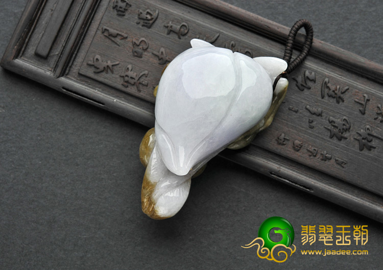 feicui糯冰种紫罗兰带褐黄翡缅甸翡翠A货福寿双全挂件