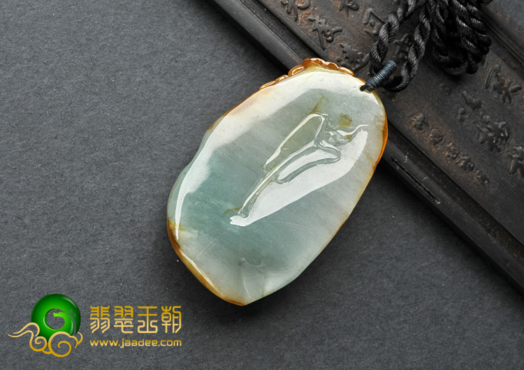 糯冰种褐黄翡缅甸翡翠A货玉佛挂件