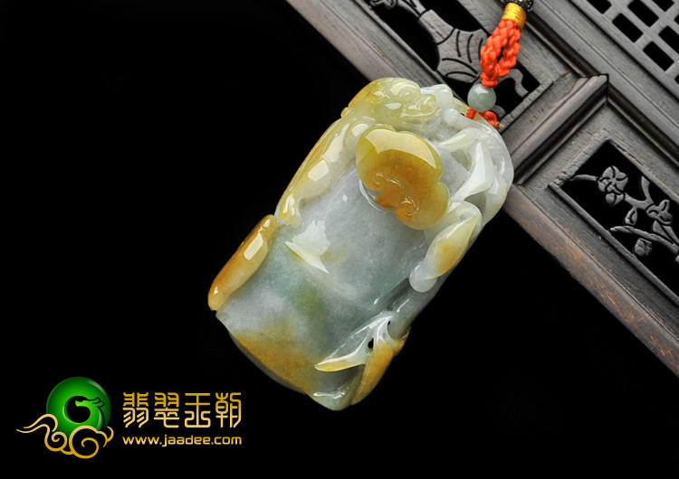 糯冰种褐黄翡缅甸翡翠A货节节高挂件