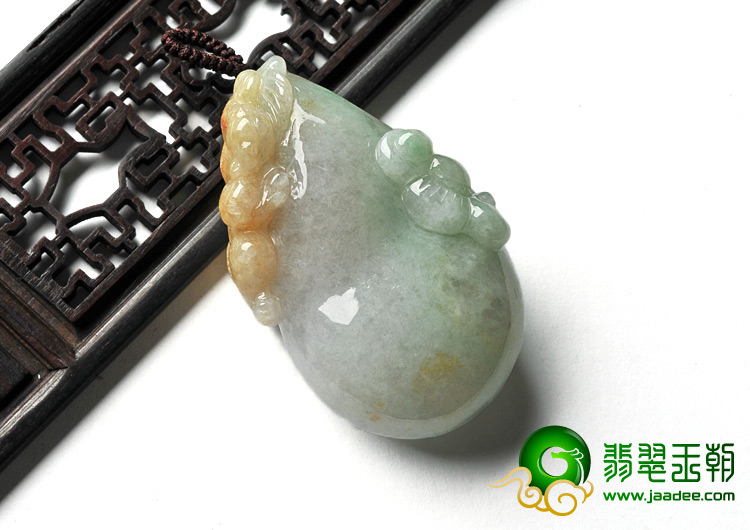 糯冰种三彩缅甸翡翠A货福禄寿挂件