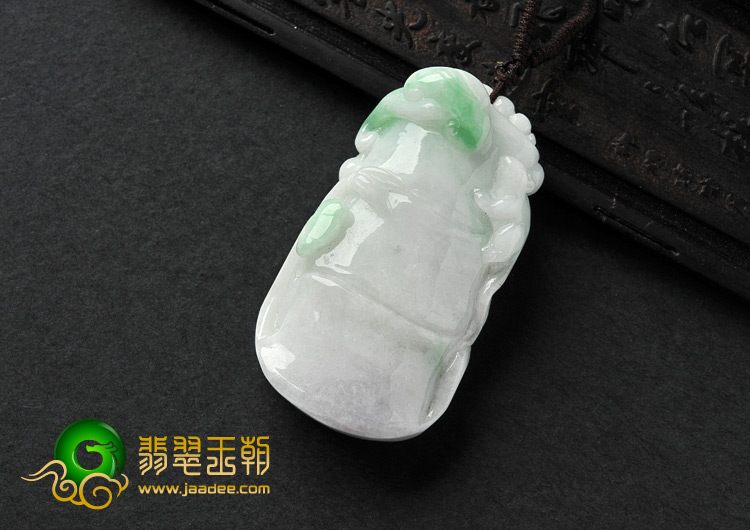 细糯种白底青缅甸翡翠A货节节高挂件