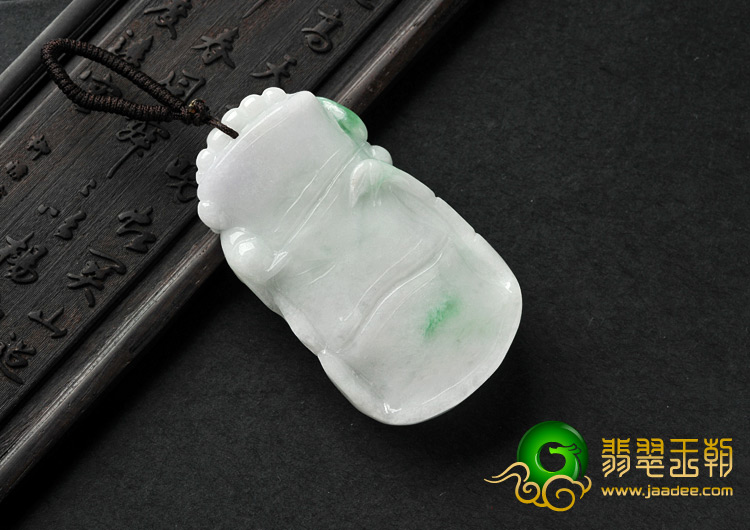细糯种白底青缅甸翡翠A货节节高挂件
