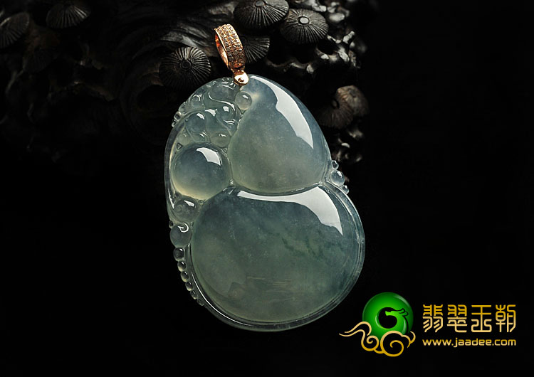 冰种飘花缅甸翡翠A货福禄寿挂件