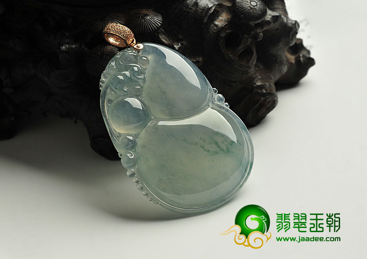 冰种飘花缅甸翡翠A货福禄寿挂件