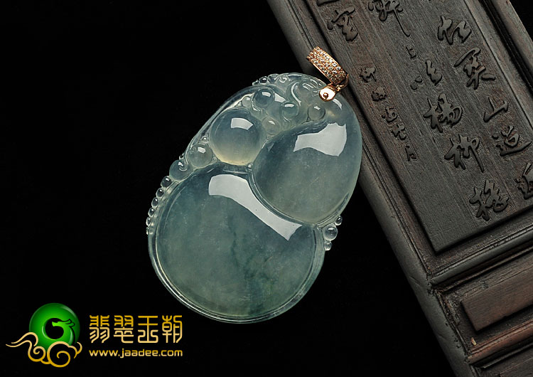冰种飘花缅甸翡翠A货福禄寿挂件