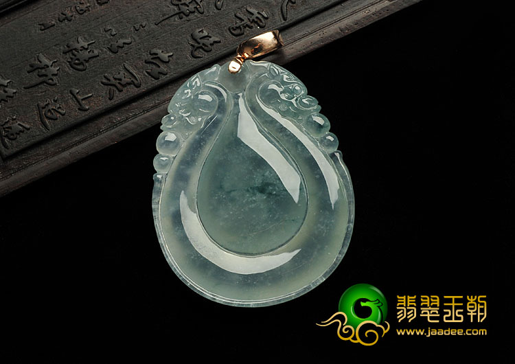 冰种飘花缅甸翡翠A货福在眼前挂件