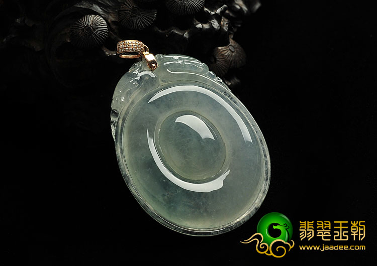 冰种晴水缅甸翡翠A货时来运转挂件