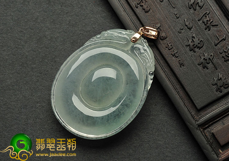 冰种晴水缅甸翡翠A货时来运转挂件