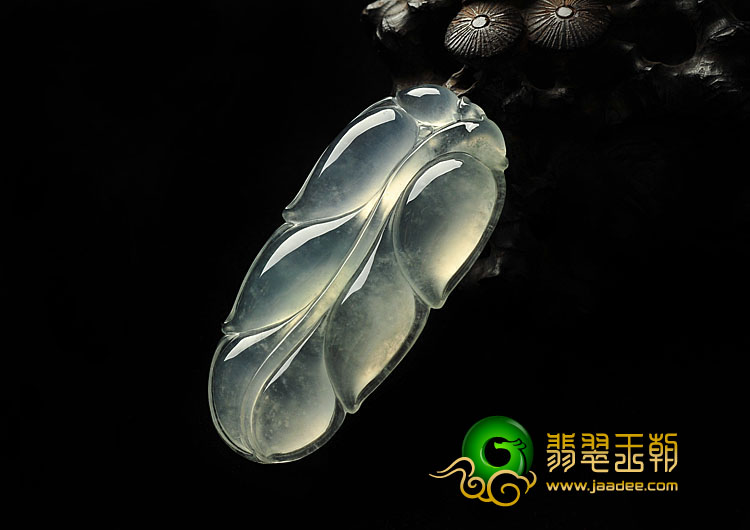 冰玻种缅甸翡翠A货叶子挂件
