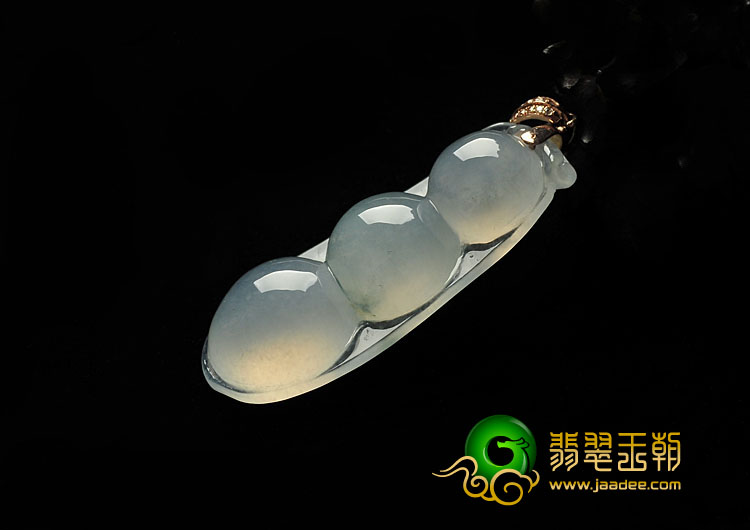 冰种缅甸翡翠A货四季豆挂件