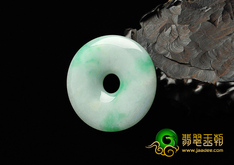 糯冰种飘翠缅甸翡翠A货平安扣挂件
