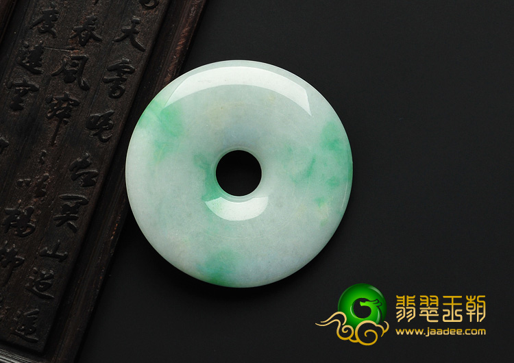 糯冰种飘翠缅甸翡翠A货平安扣挂件