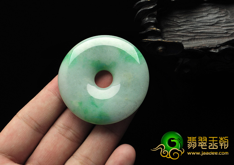糯冰种飘翠缅甸翡翠A货平安扣挂件