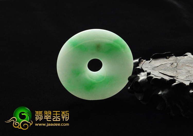 糯冰种飘翠缅甸翡翠A货平安扣挂件