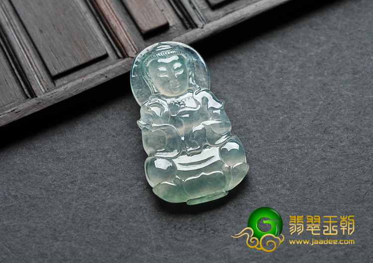 冰种晴水缅甸翡翠A货观音挂件