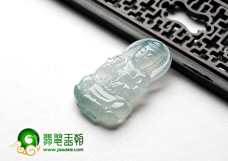 冰种晴水缅甸翡翠A货观音挂件