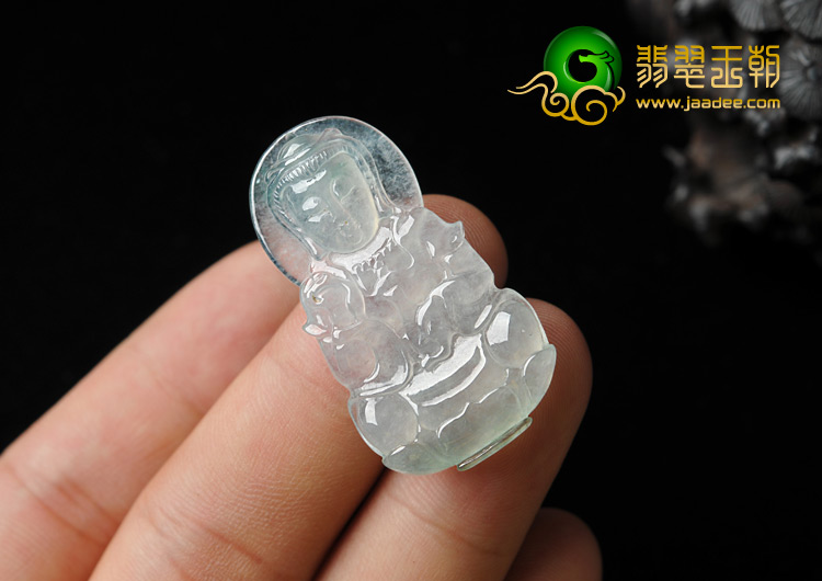 冰种晴水缅甸翡翠A货观音挂件