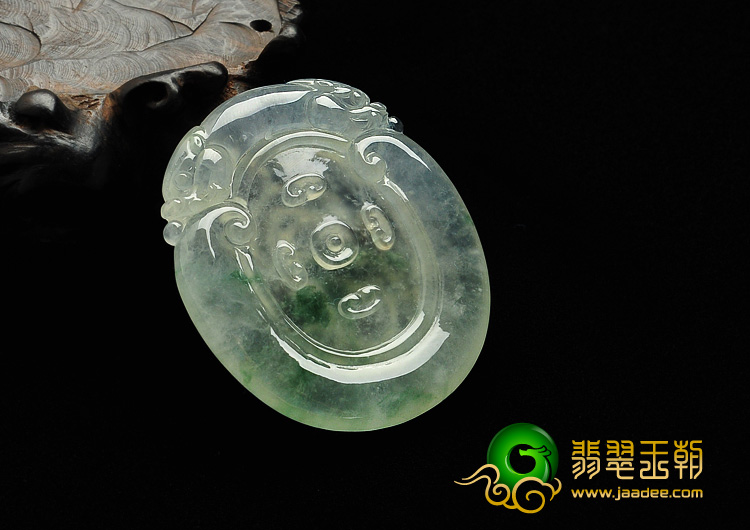 冰玻种飘花缅甸翡翠A货望子成龙挂件